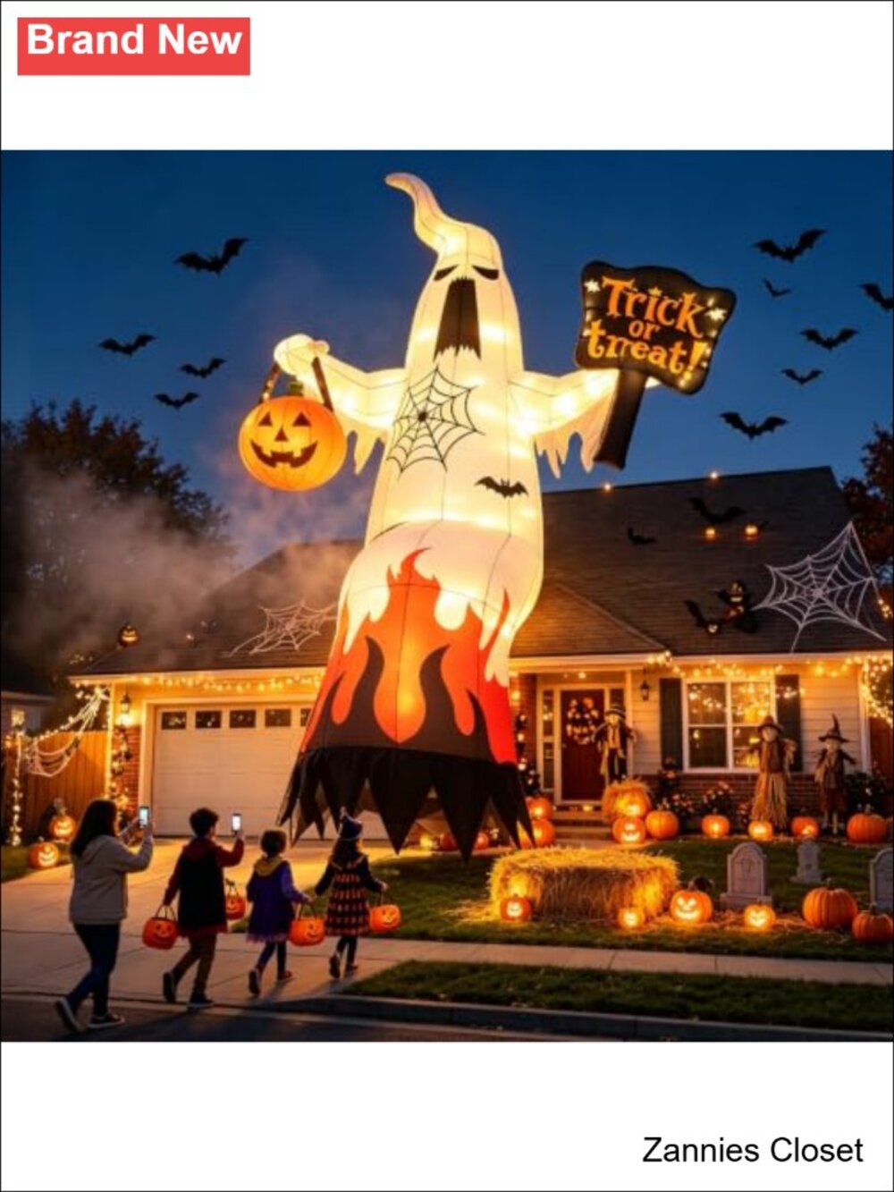 👻 20 FT Halloween Inflatables Ghost Outdoor Blow Up Yard Decor with Trick or